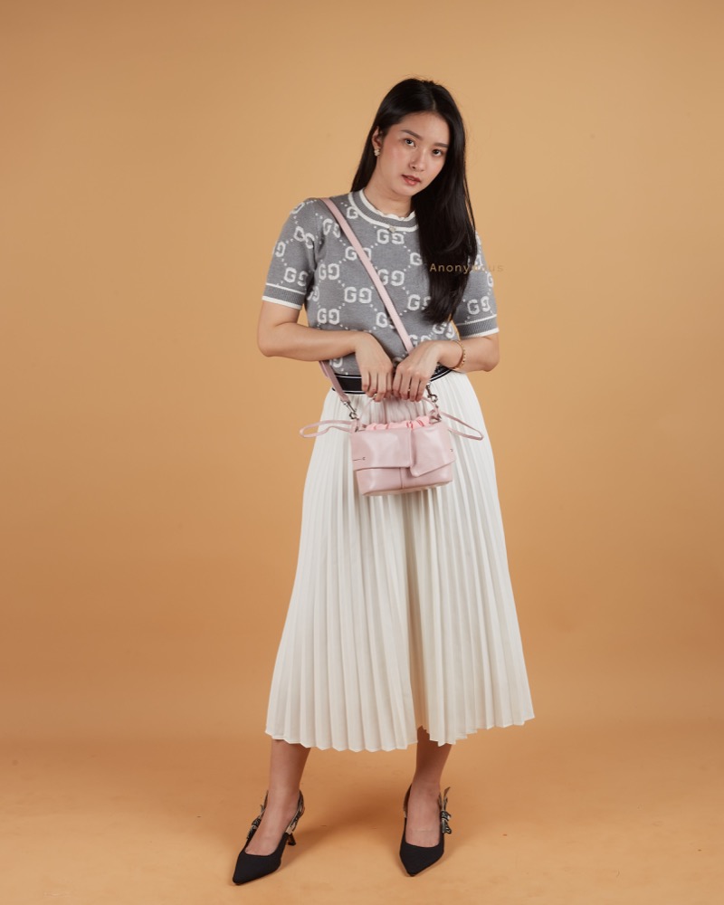 Anonymous Tata Dumpling Bag Leather Denim No Brand (Tas Kulit)