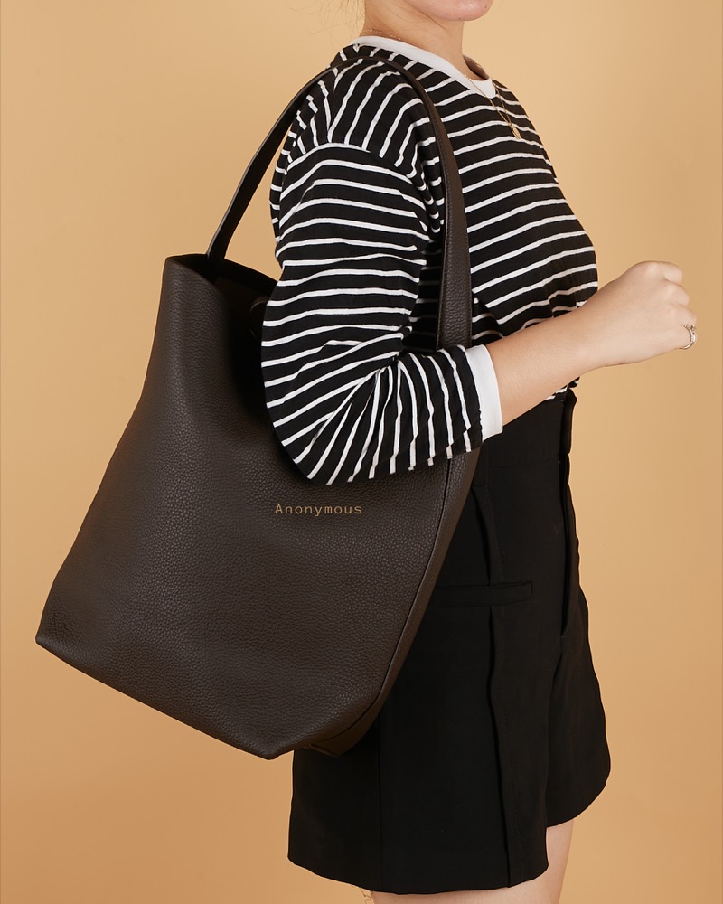 Anonymous Mica Tote Bag Small Grained Leather No Brand (Tas Kulit)