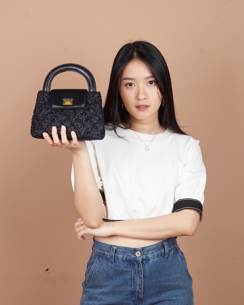 Anonymous Carla Tweed Wool Top Handle No Brand (Tas Kulit)