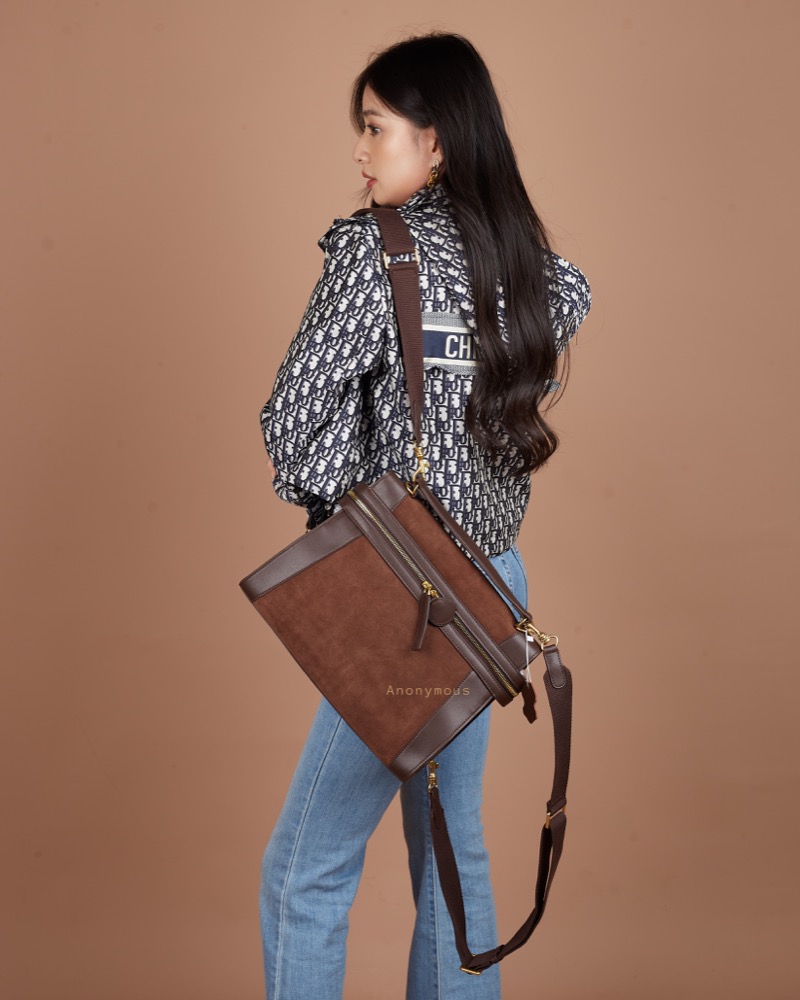 Anonymous Cilla Double Straps 32 Suede Leather No Brand (Tas Kulit)