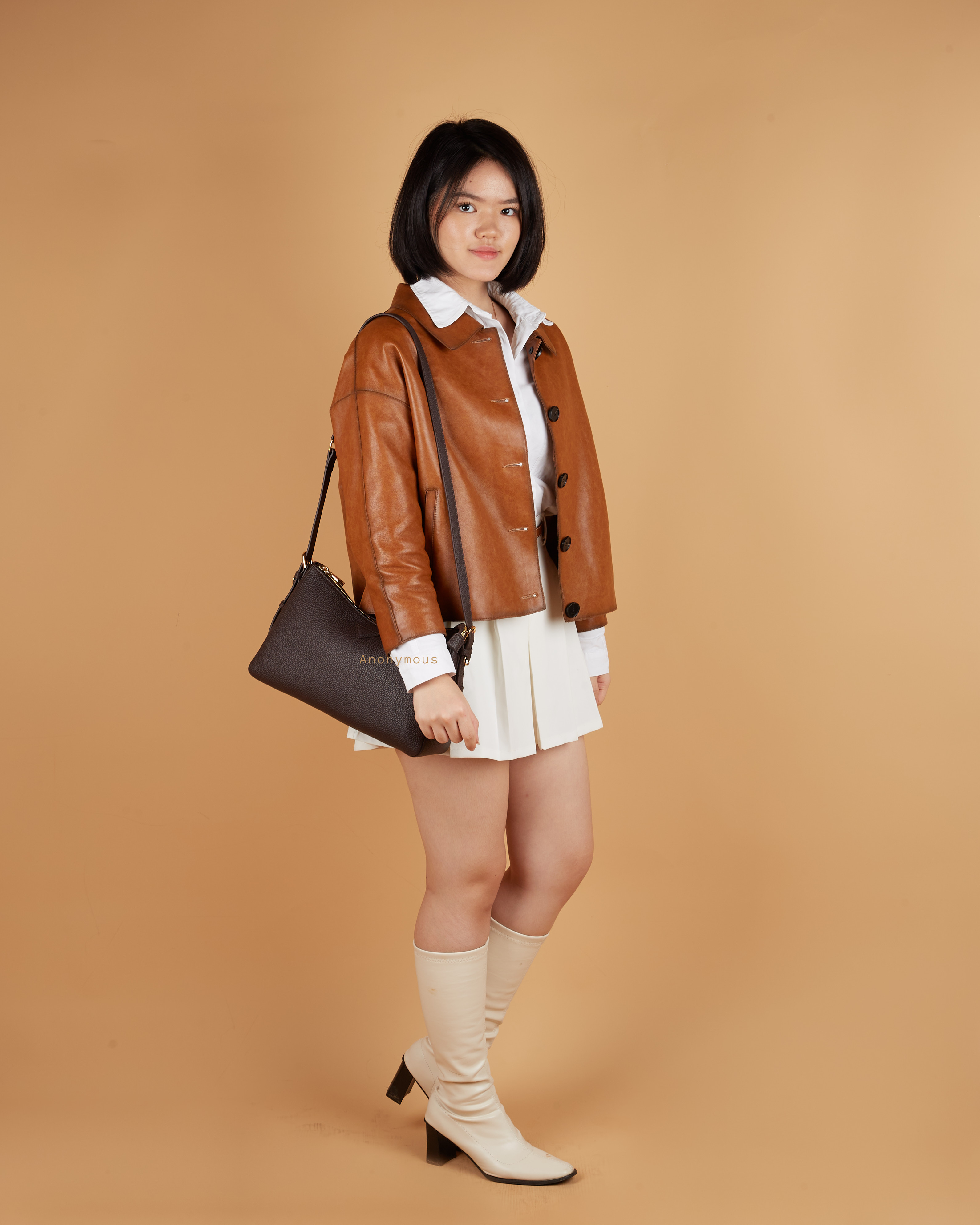Anonymous Aerie Shoulder Bag Grained Leather (Tas Kulit)