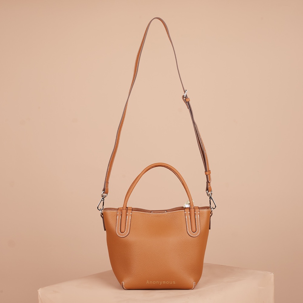 Anonymous Stacy Tote Bag Grained Leather No Brand