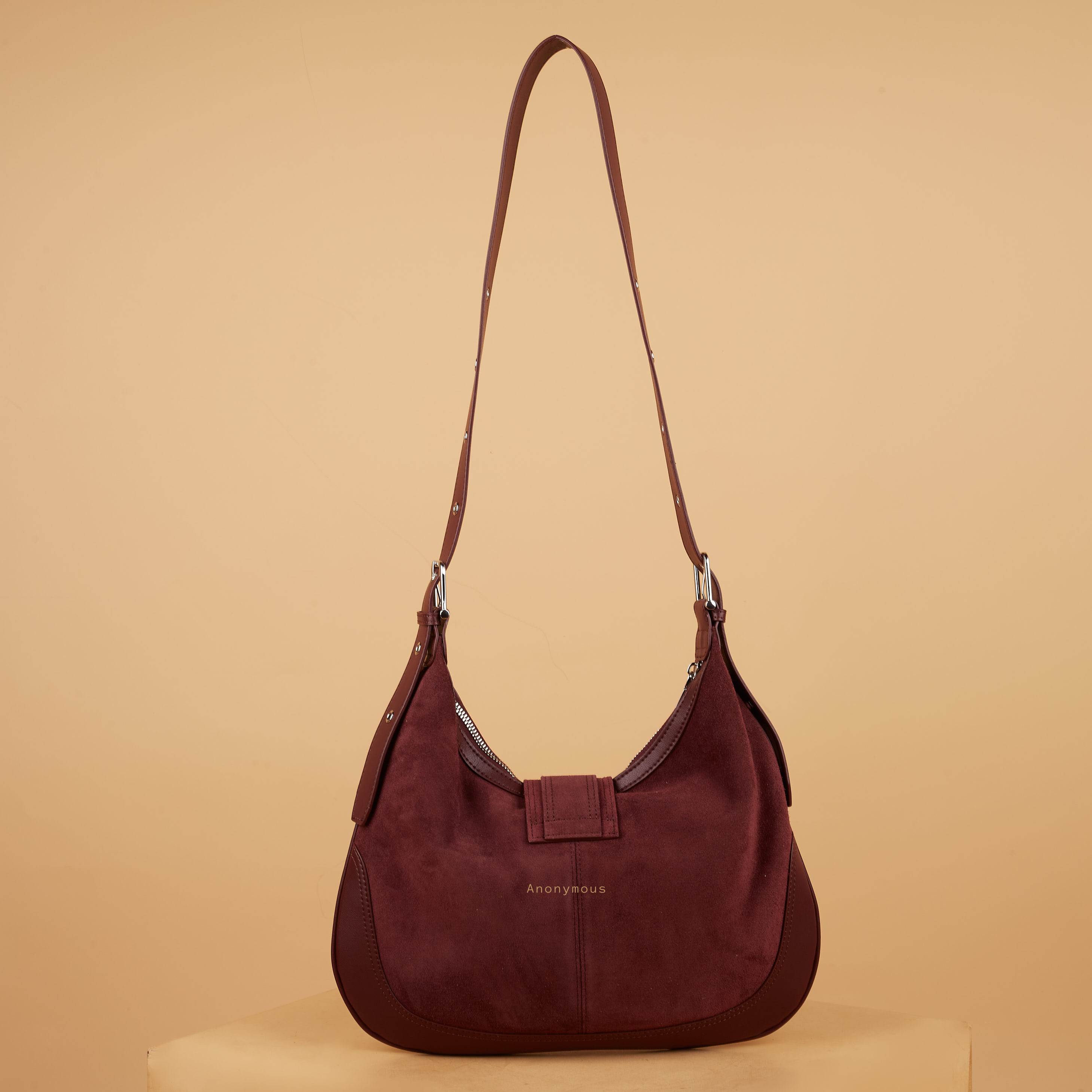 Anonymous Karin Hobo Sling Bag Suede Leather No Brand (Tas Kulit)