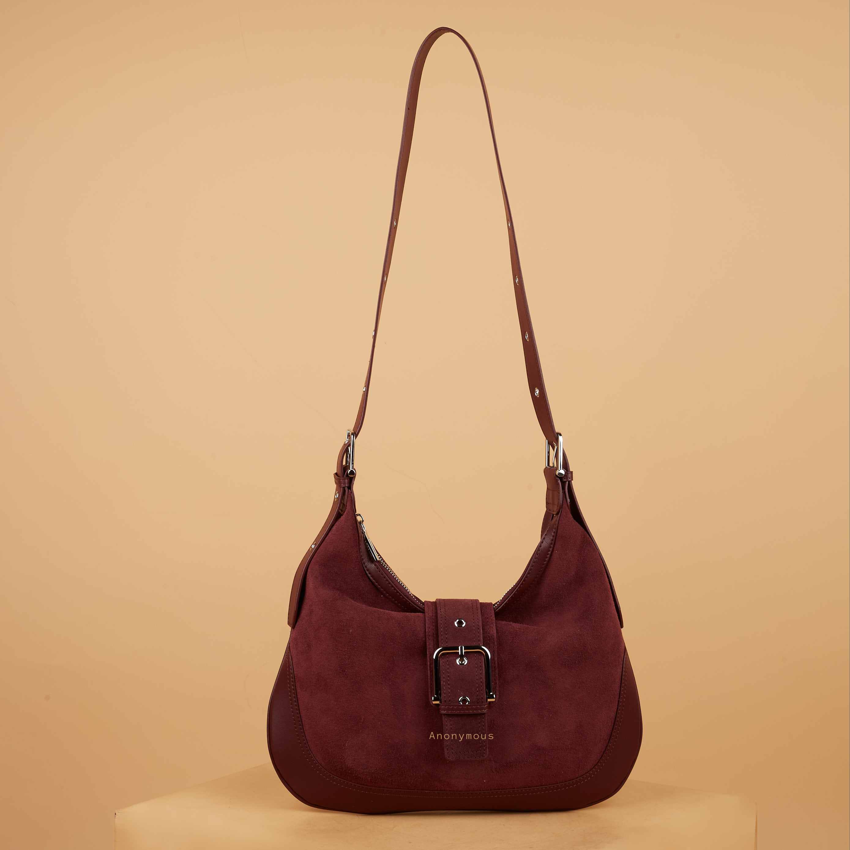 Anonymous Karin Hobo Sling Bag Suede Leather No Brand (Tas Kulit)