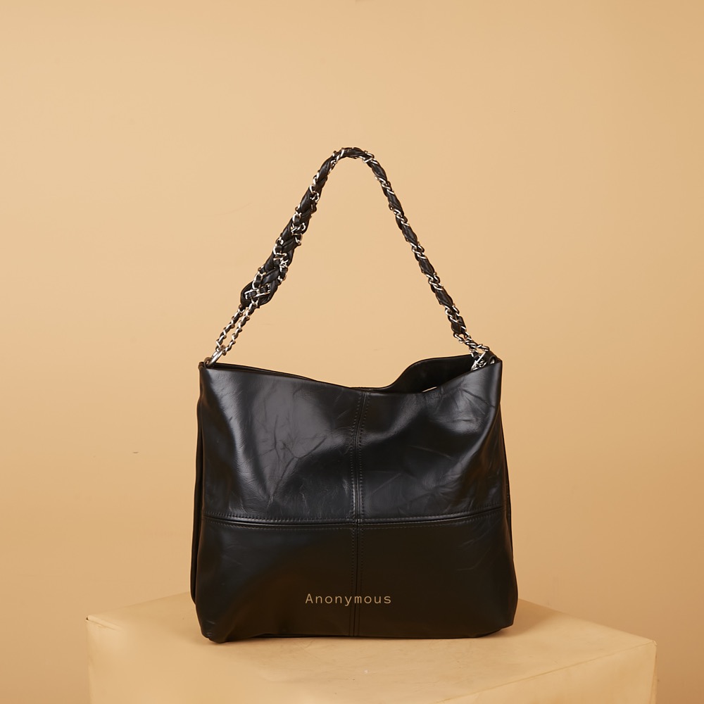 Anonymous Vals Tote w/ Chain Shoulder Bag Swift Leather No Brand (Tas Kulit)