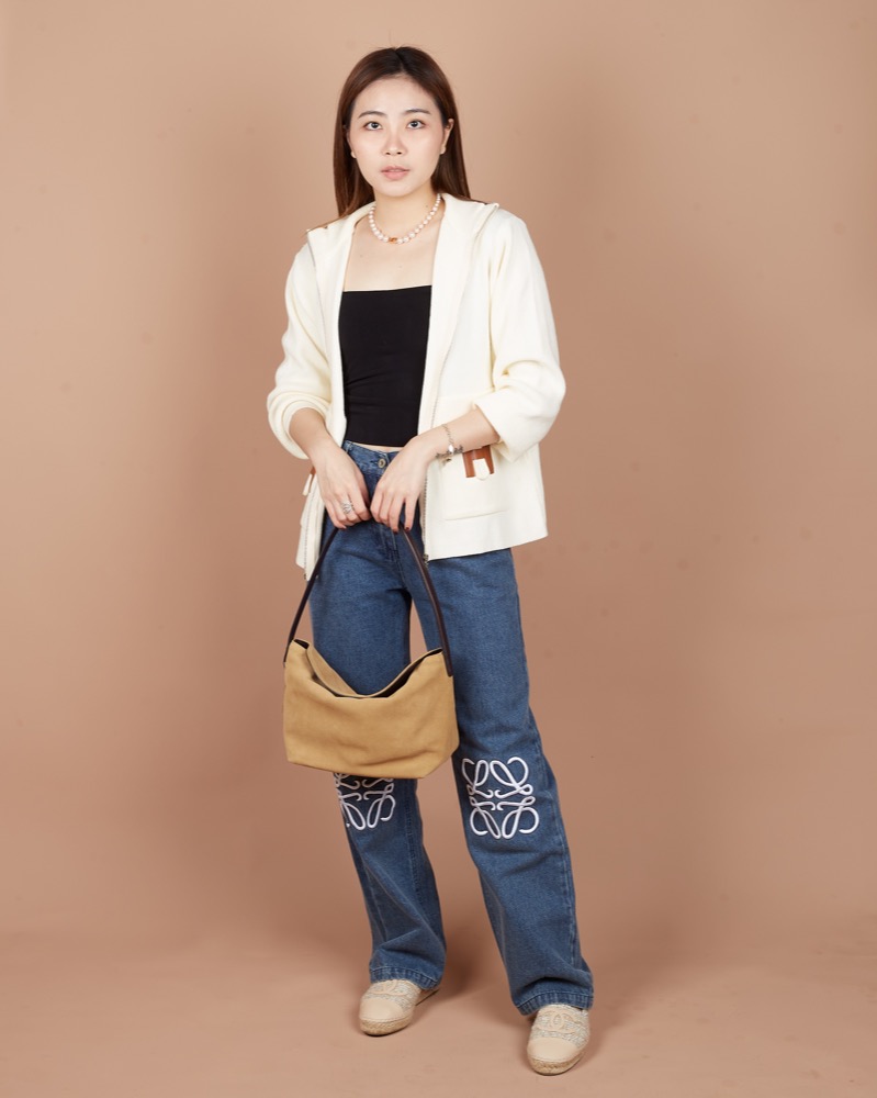 Anonymous Sadie Hobo Bag Suede No Brand (Tas Kulit)