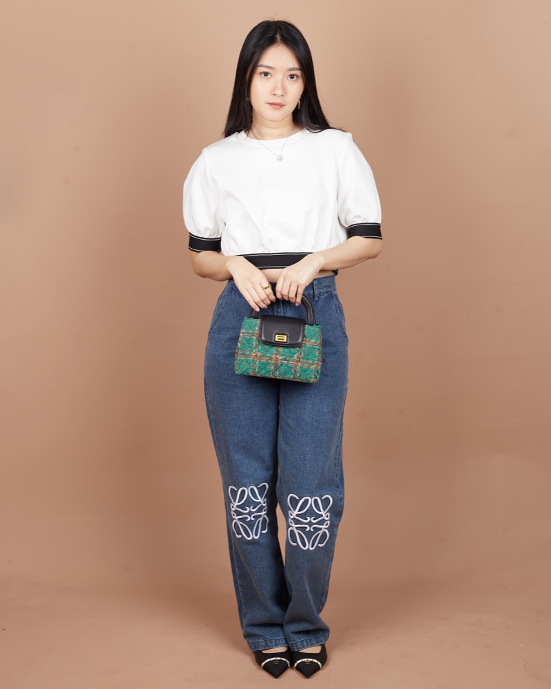 Anonymous Carla Tweed Wool Top Handle No Brand (Tas Kulit)