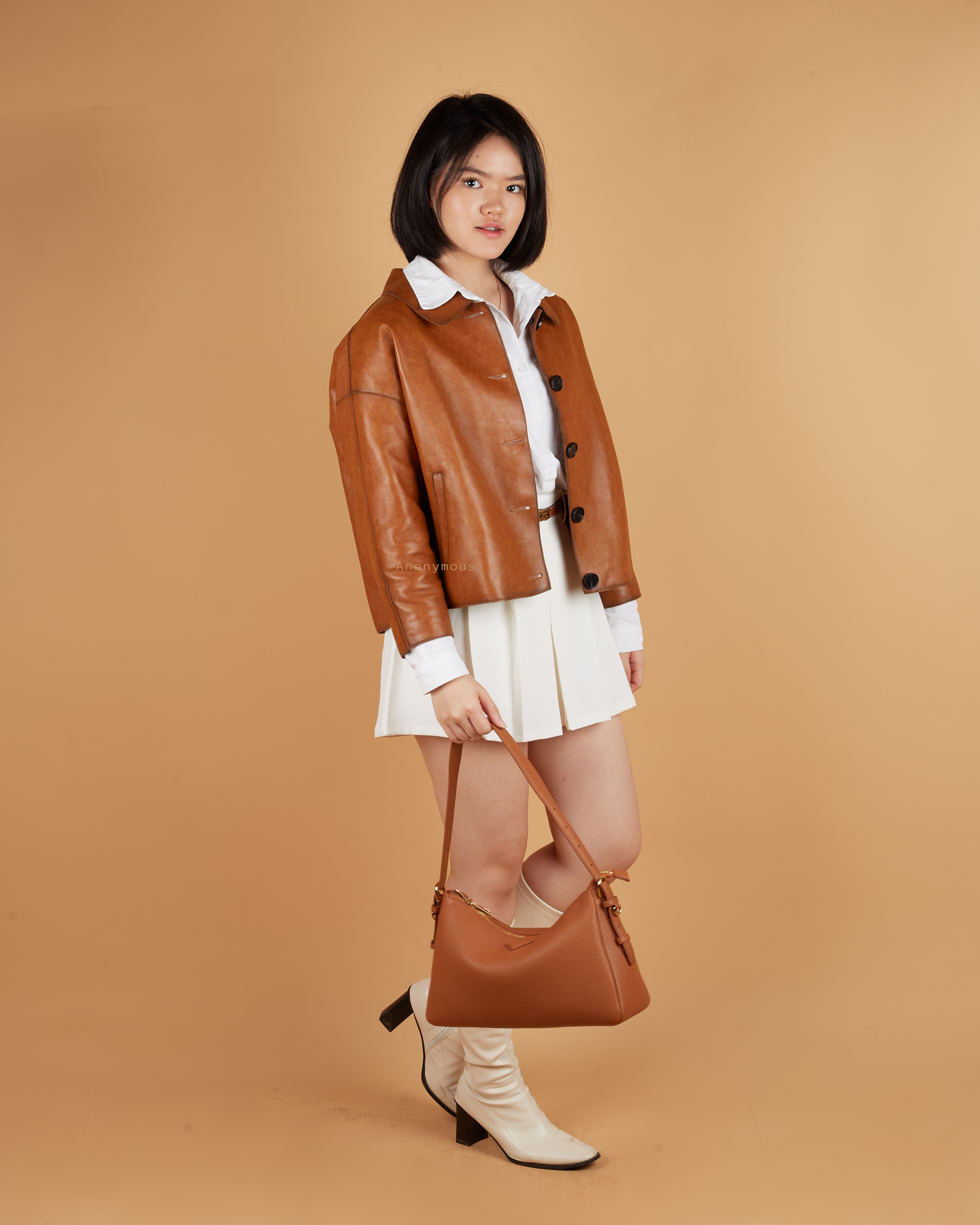 Anonymous Aerie Shoulder Bag Grained Leather (Tas Kulit)