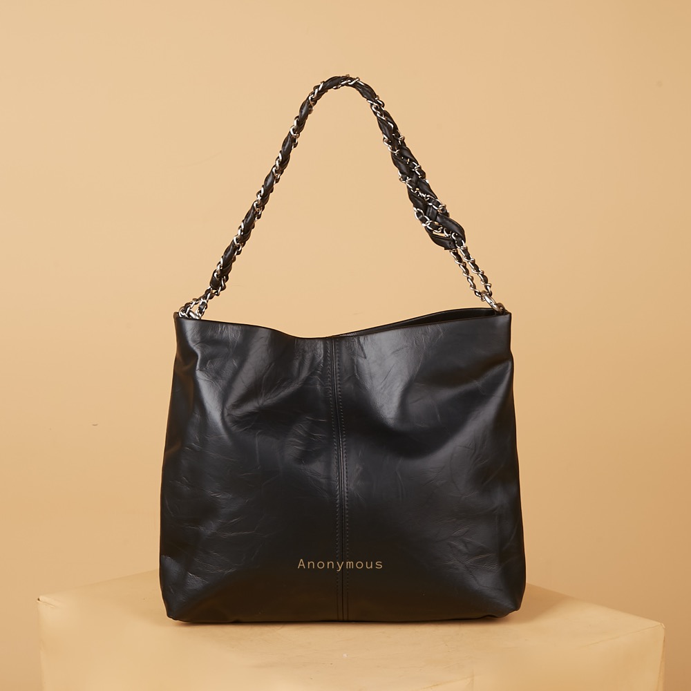 Anonymous Vals Tote w/ Chain Shoulder Bag Swift Leather No Brand (Tas Kulit)