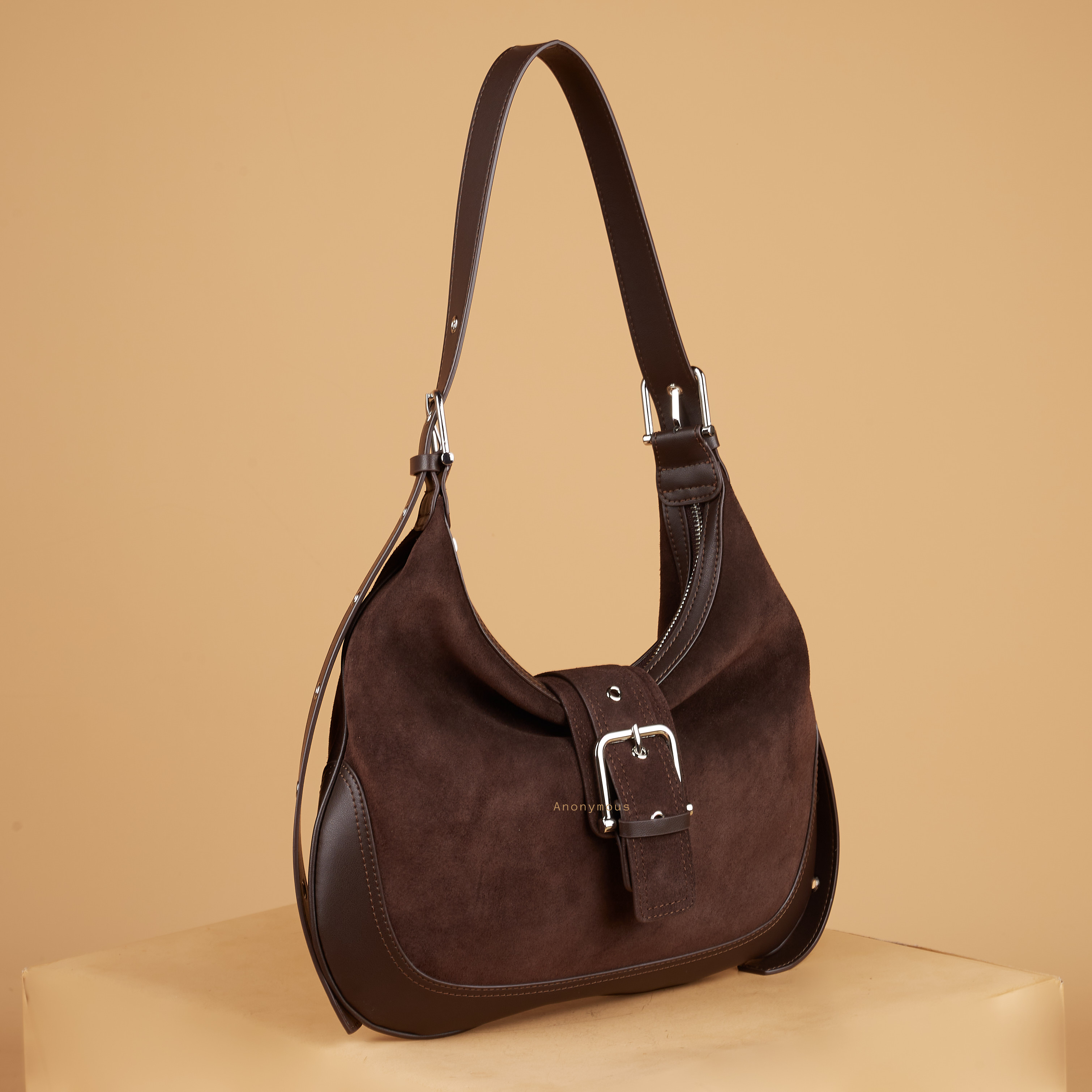 Anonymous Karin Hobo Sling Bag Suede Leather No Brand (Tas Kulit)