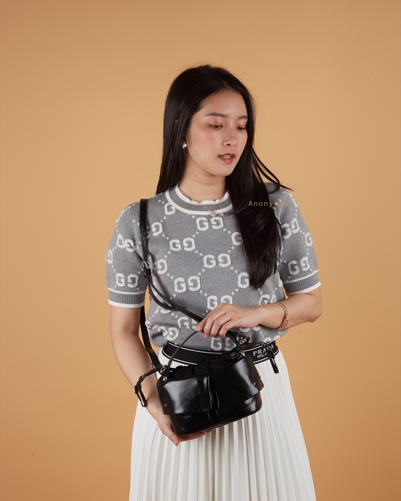 Anonymous Tata Dumpling Bag Leather Denim No Brand (Tas Kulit)