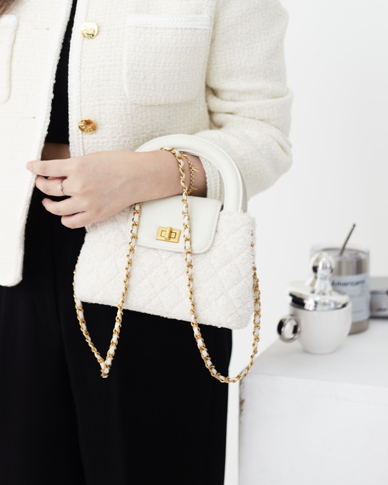 Anonymous Carla Tweed Wool Top Handle No Brand (Tas Kulit)