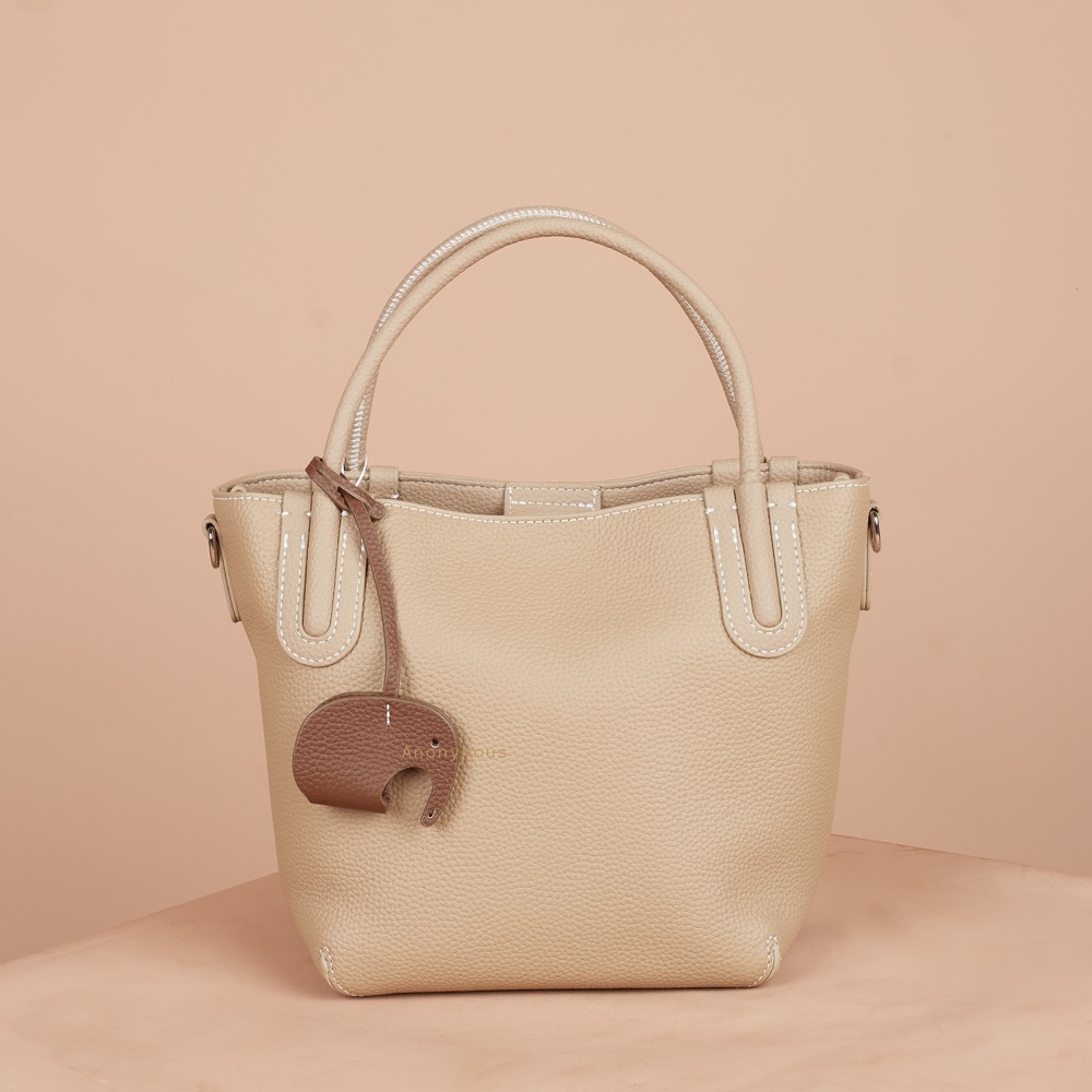 Anonymous Stacy Tote Bag Grained Leather No Brand