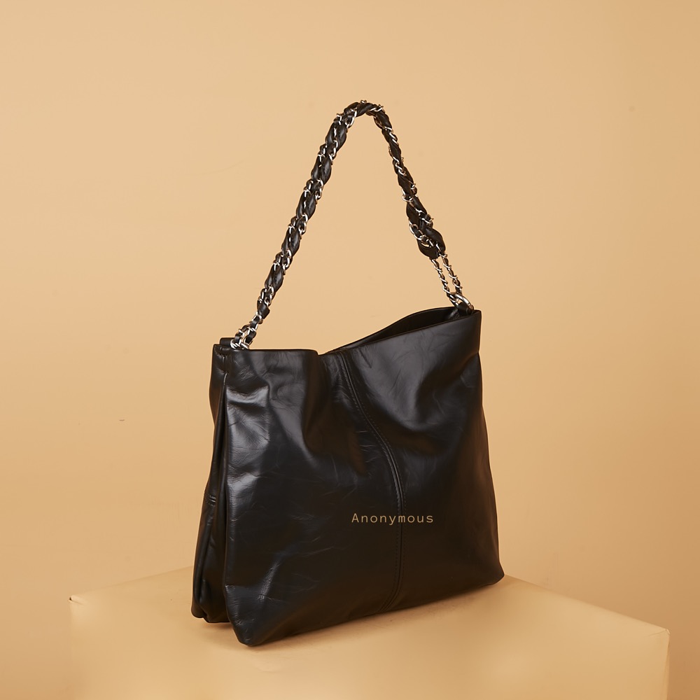 Anonymous Vals Tote w/ Chain Shoulder Bag Swift Leather No Brand (Tas Kulit)