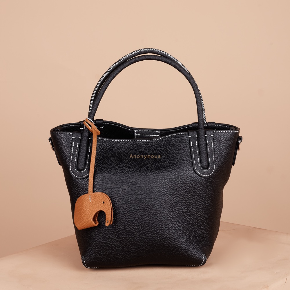 Anonymous Stacy Tote Bag Grained Leather No Brand