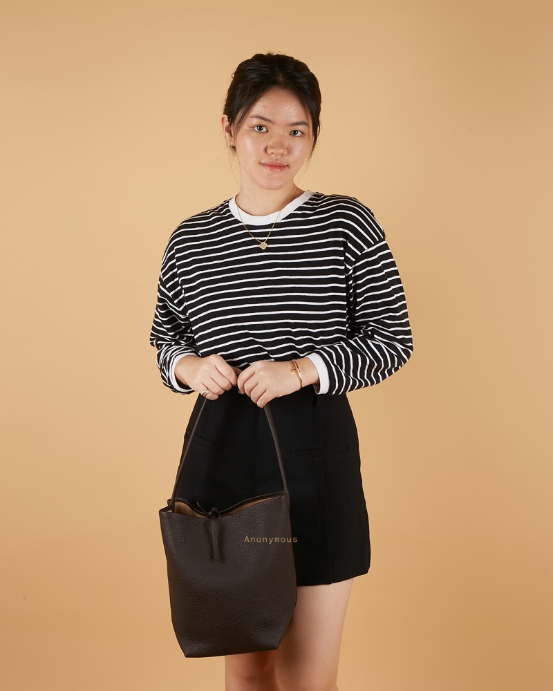 Anonymous Mica Tote Bag Small Grained Leather No Brand (Tas Kulit)