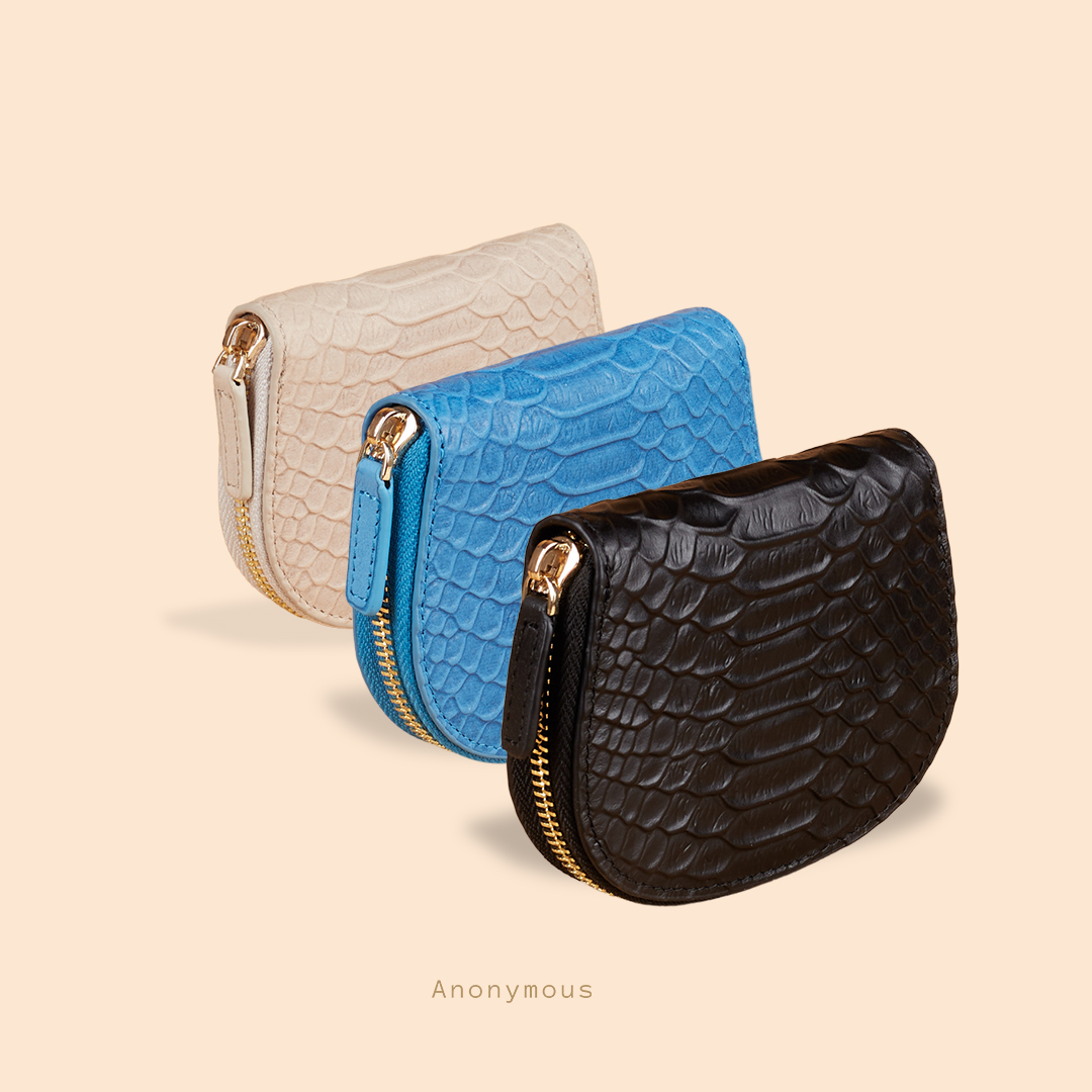 Anonymous Accordion Style Card Holder Python Embossed (Dompet Kulit)