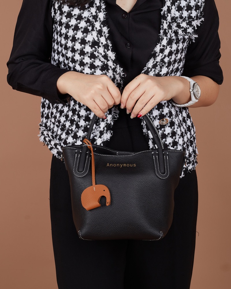 Anonymous Stacy Tote Bag Grained Leather No Brand