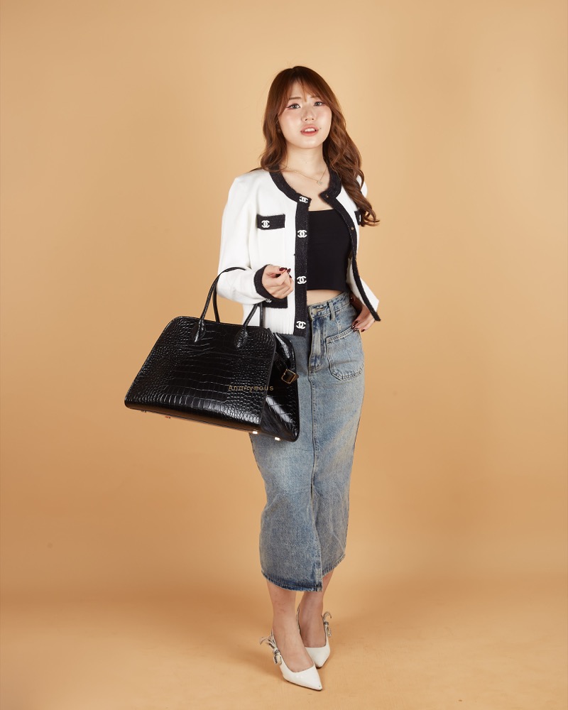 Anonymous Monthy tote bag 39 croco embossed leather No Brand (Tas Kulit)