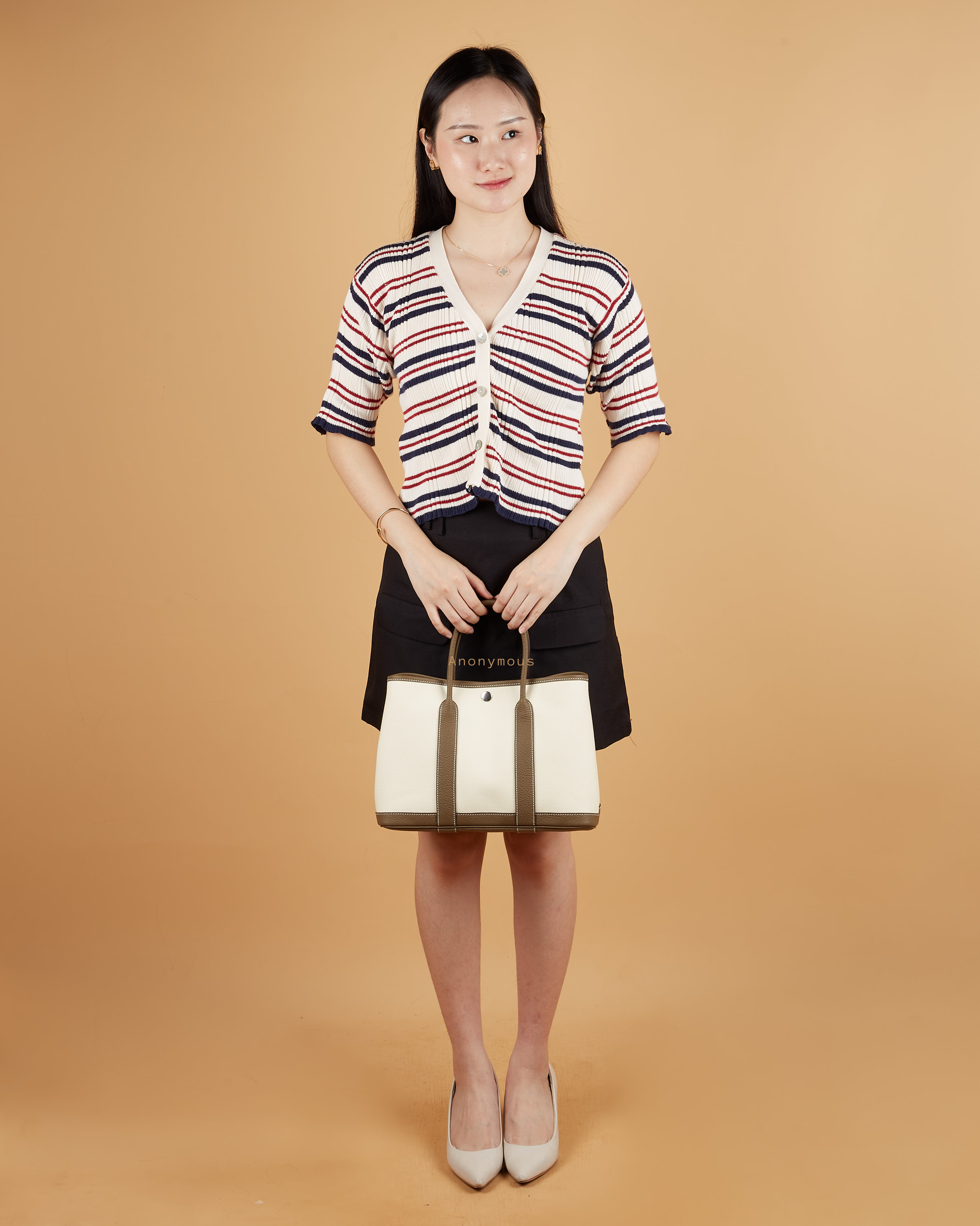 Anonymous Carnival Tote Bag 30 Ecru PHW No Brand (Tas Kulit)