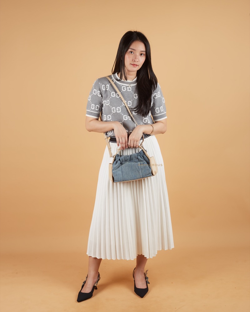 Anonymous Ellen Bag Leather Denim No Brand (Tas Kulit)