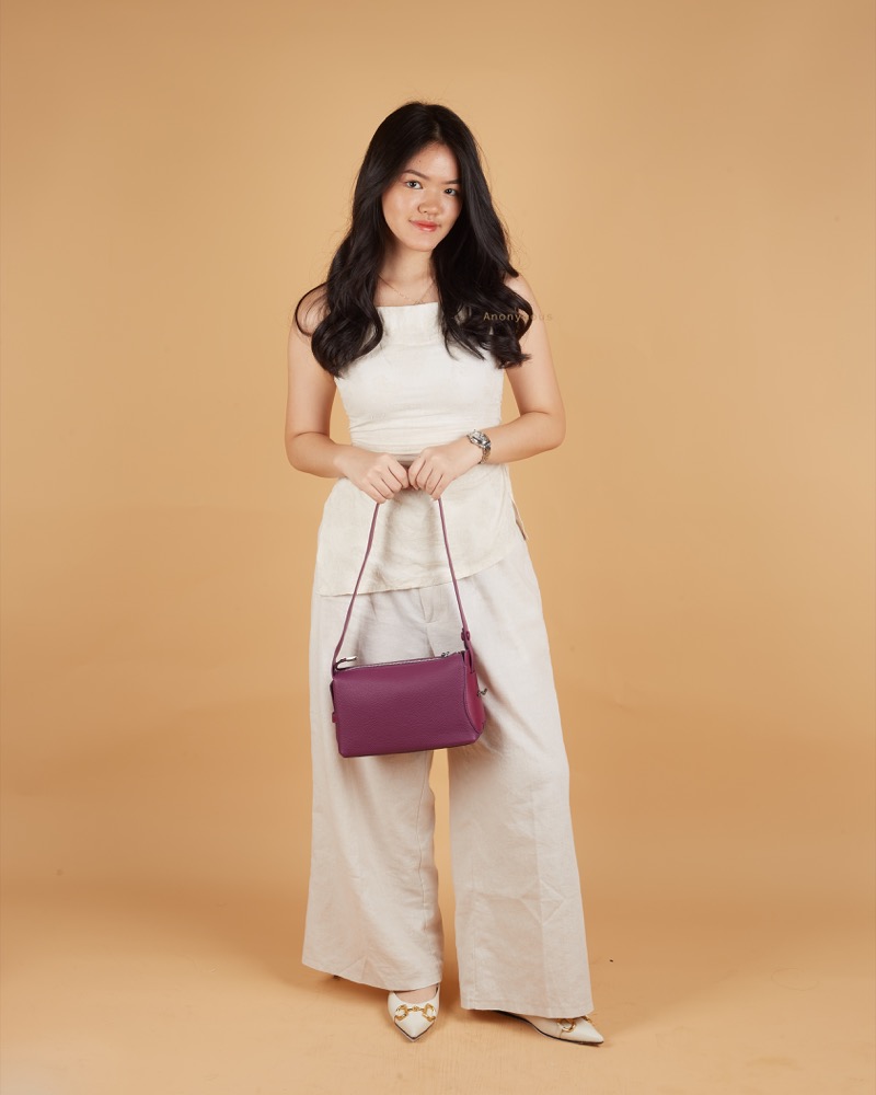 Anonymous Biyan Sling Bag Grained Leather No Brand (Tas Kulit)