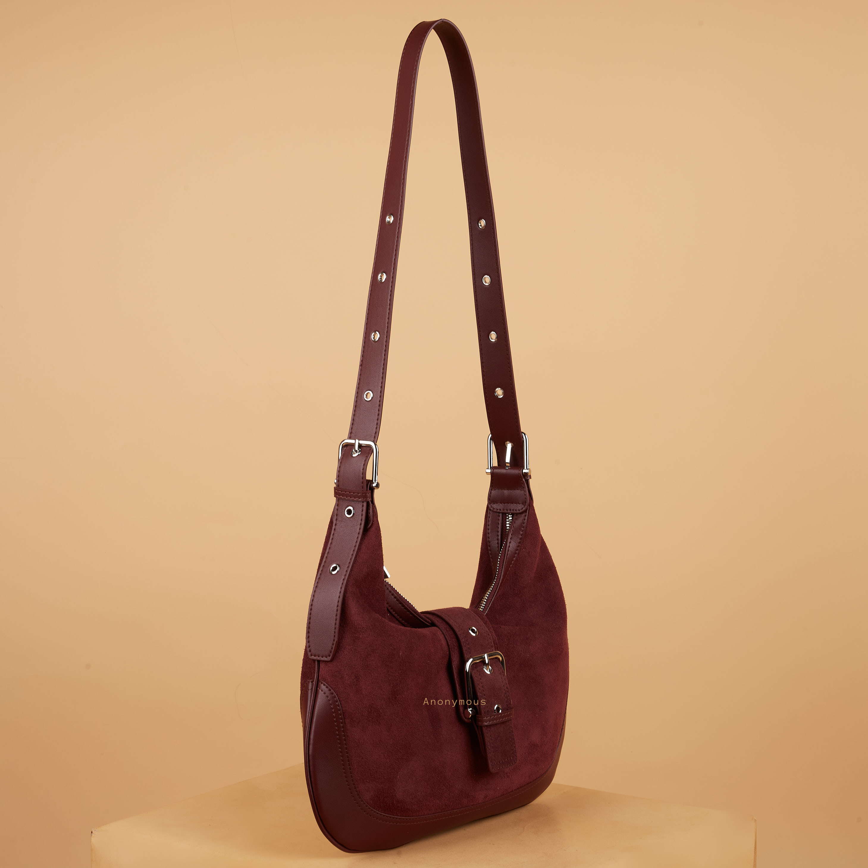 Anonymous Karin Hobo Sling Bag Suede Leather No Brand (Tas Kulit)