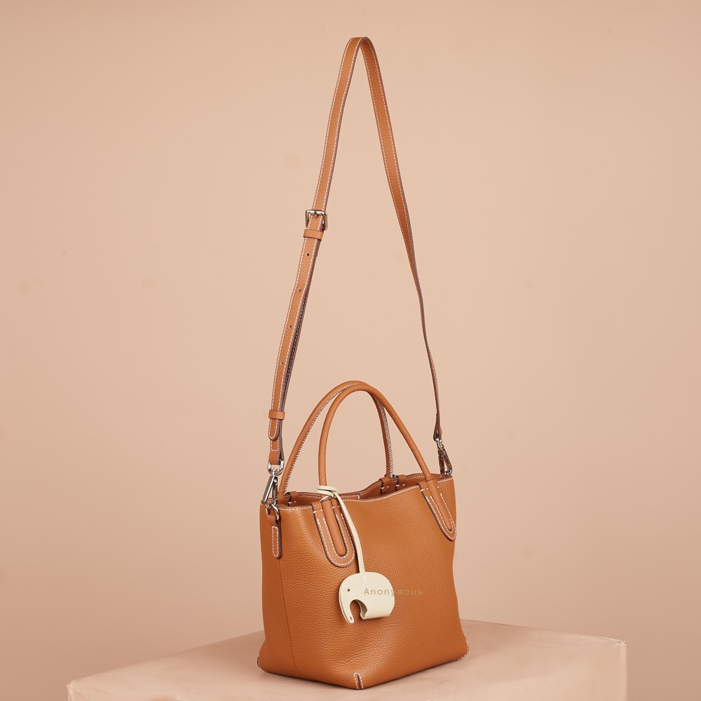Anonymous Stacy Tote Bag Grained Leather No Brand