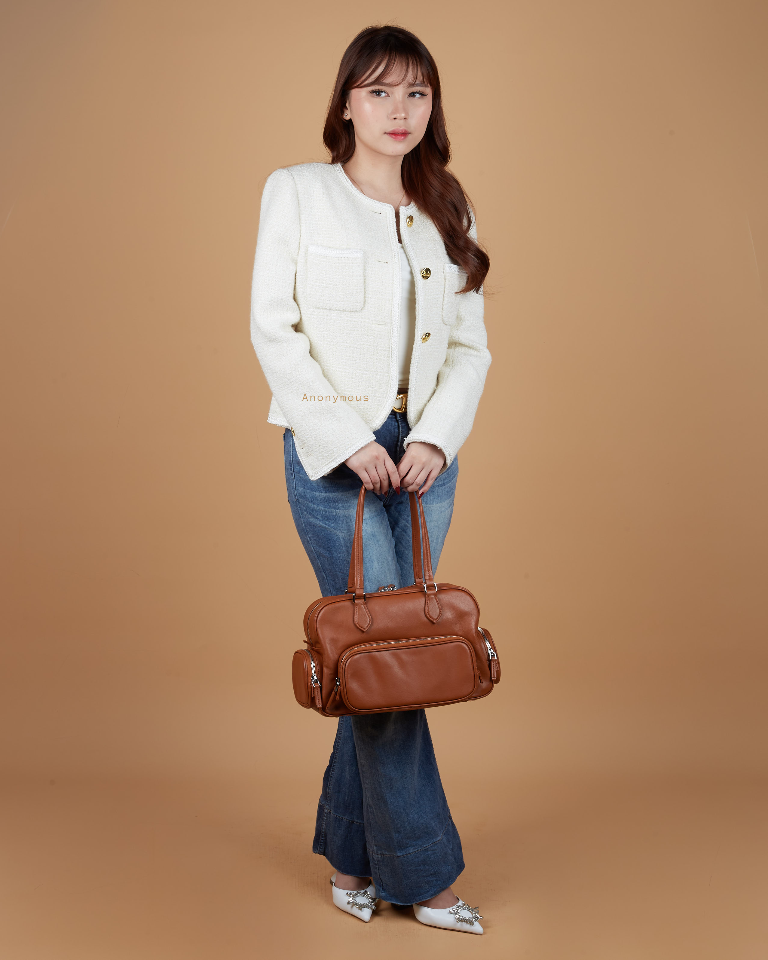 Anonymous Vanda w/ 2 Pockets Swift Leather PHW No Brand (Tas Kulit)