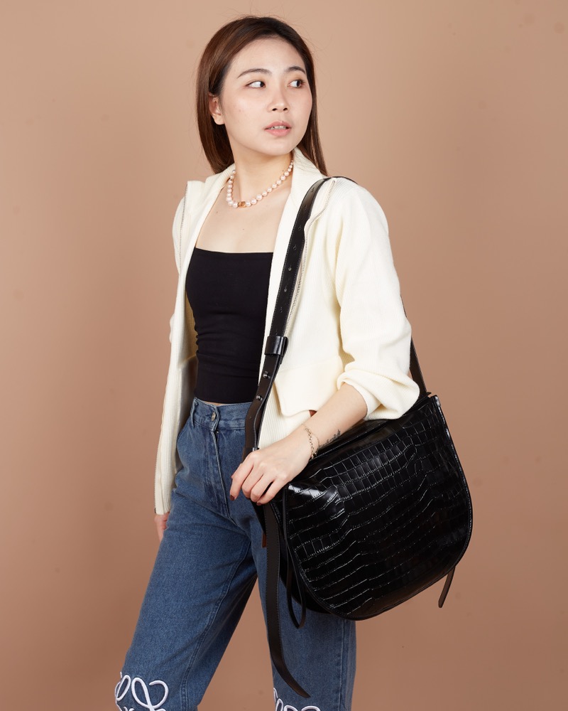 Anonymous Juno 34 Shoulder Bag Croco Embosse No Brand (Tas Kulit)