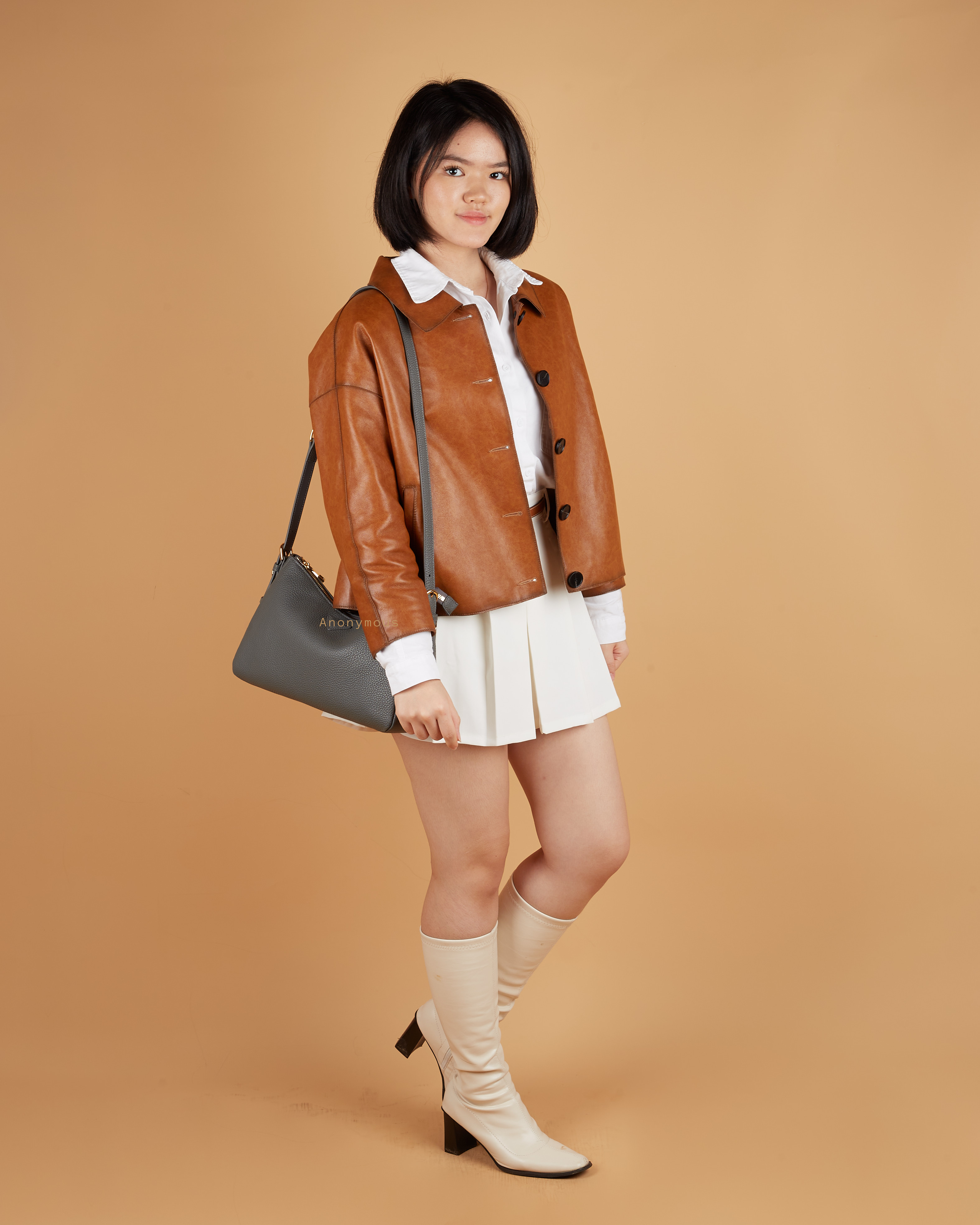Anonymous Aerie Shoulder Bag Grained Leather (Tas Kulit)