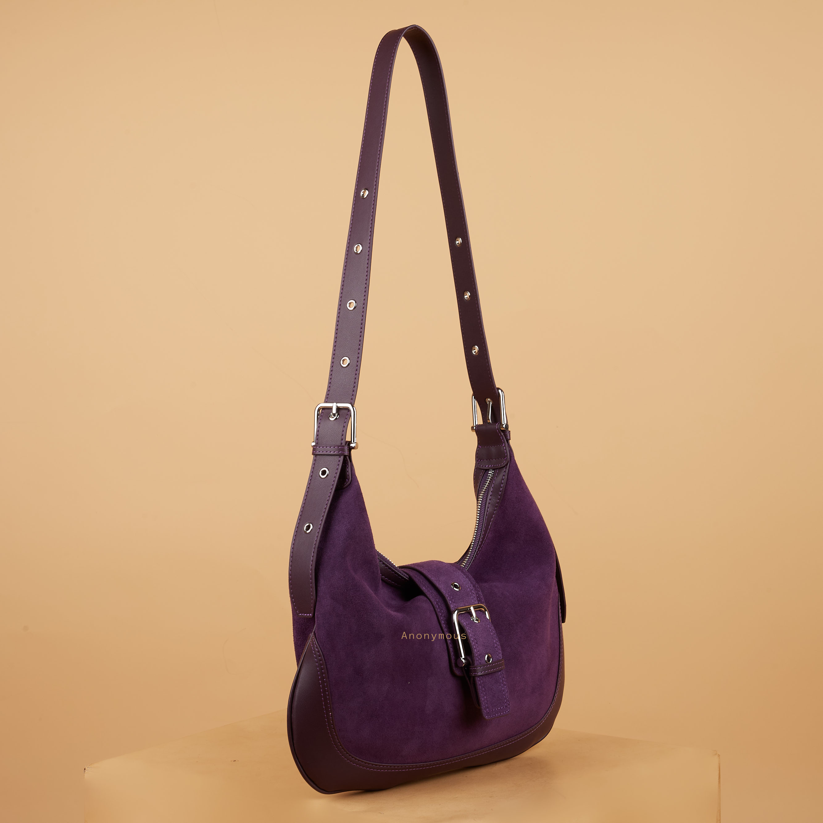 Anonymous Karin Hobo Sling Bag Suede Leather No Brand (Tas Kulit)
