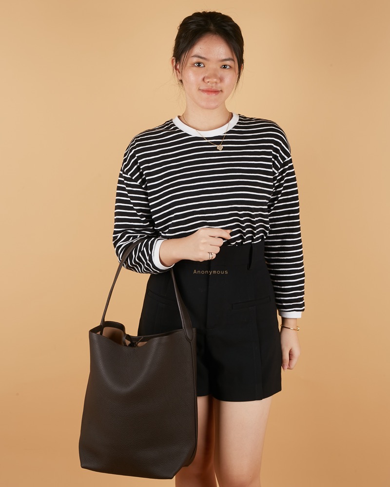 Anonymous Mica Tote Bag Small Grained Leather No Brand (Tas Kulit)