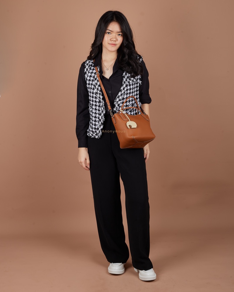 Anonymous Stacy Tote Bag Grained Leather No Brand