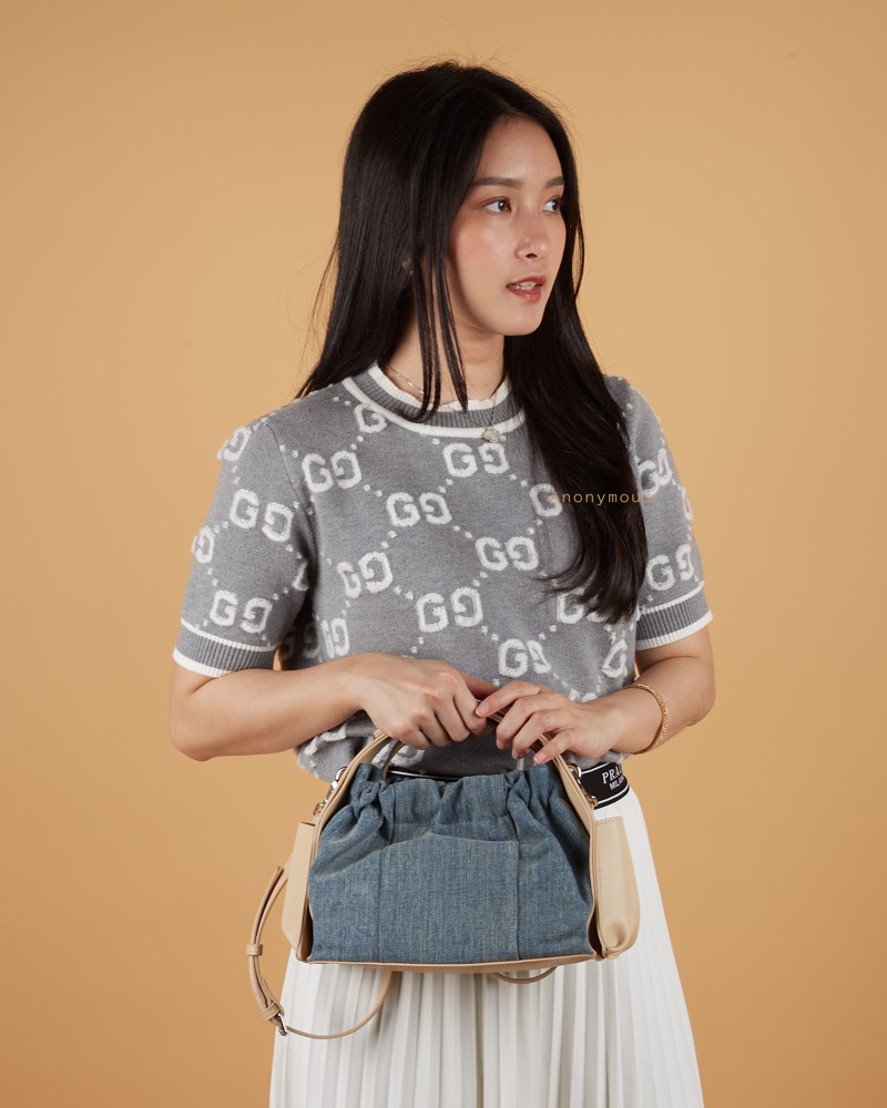 Anonymous Ellen Bag Leather Denim No Brand (Tas Kulit)