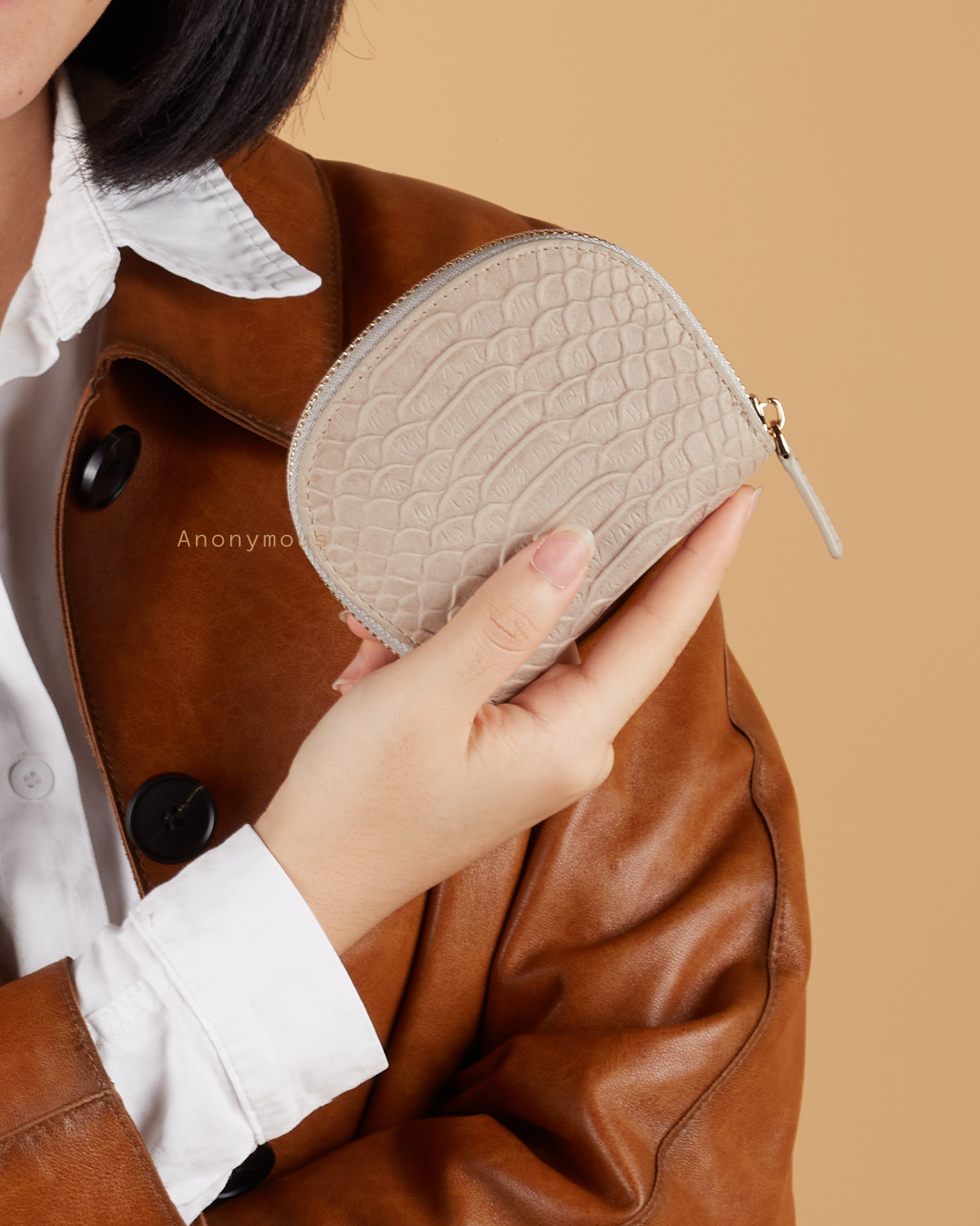 Anonymous Accordion Style Card Holder Python Embossed (Dompet Kulit)