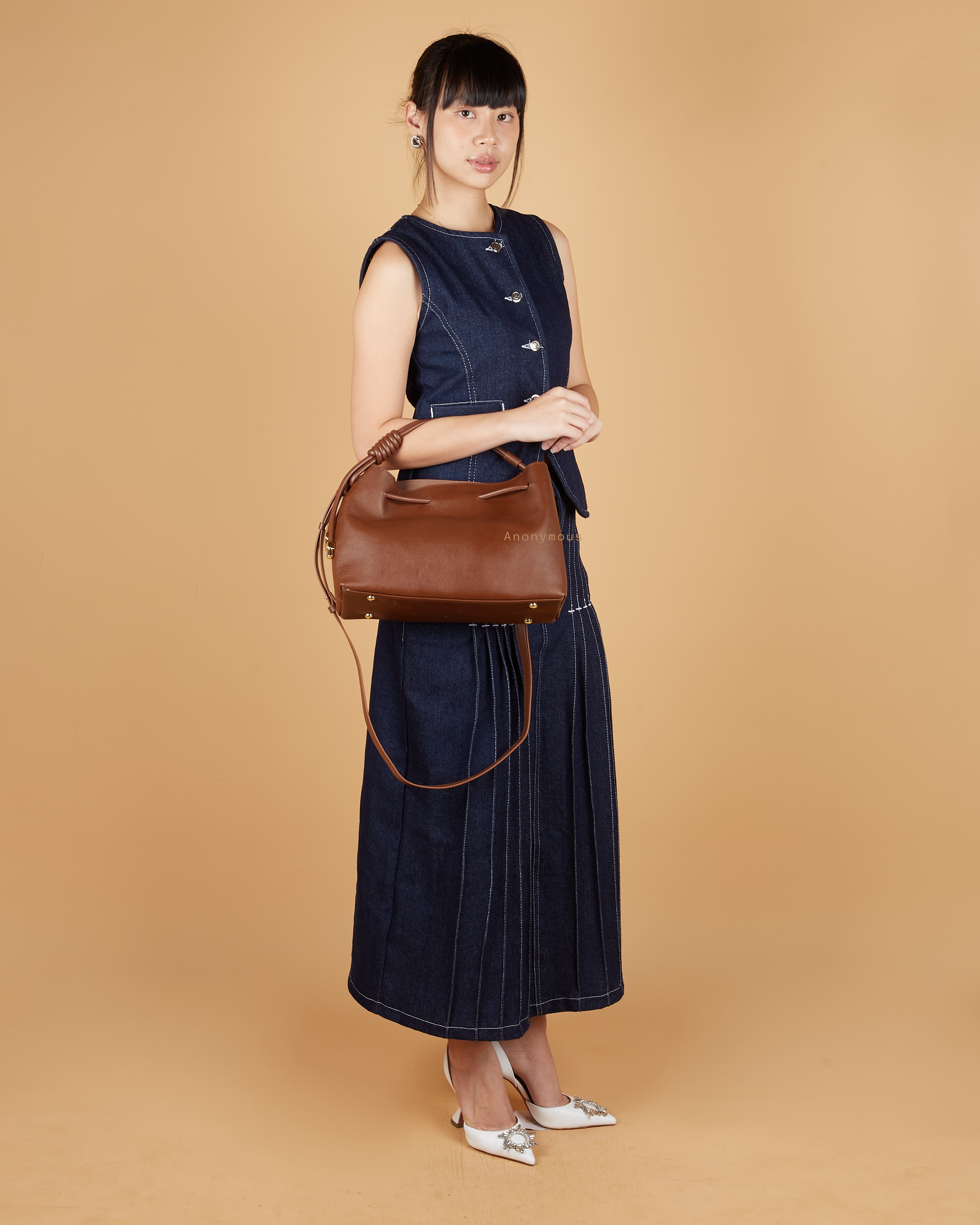 Anonymous Melia Drawsting Bag Leather No Brand (Tas Kulit)