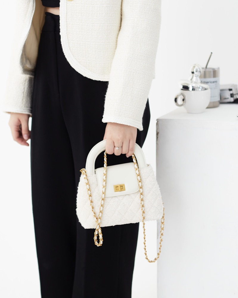Anonymous Carla Tweed Wool Top Handle No Brand (Tas Kulit)
