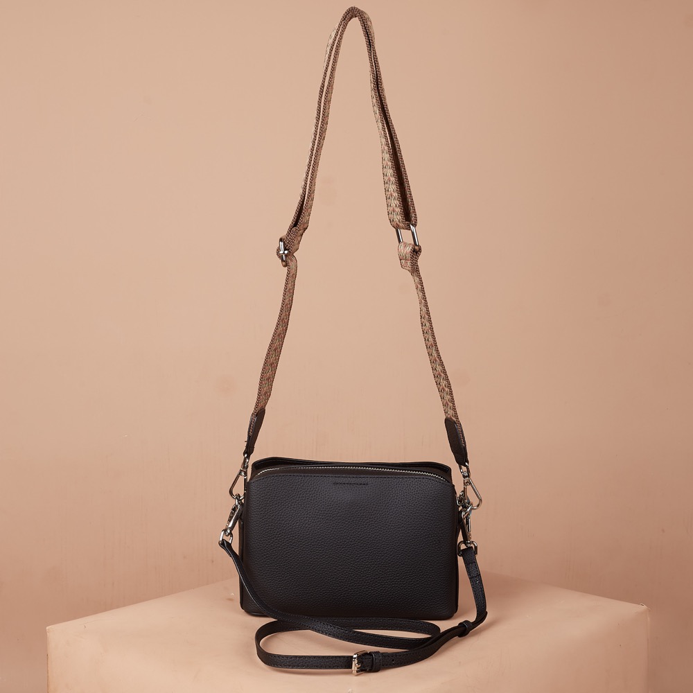 Anonymous Clara Sling Bag Double Straps Grained Leather No Brand (Tas Kulit)